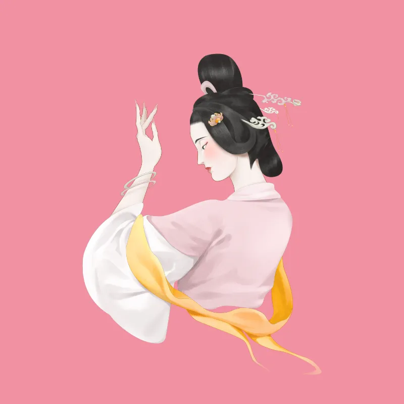 Miss_kokori_blog_beauté Une jeune femme de profil, inspiration asiatique en illustration