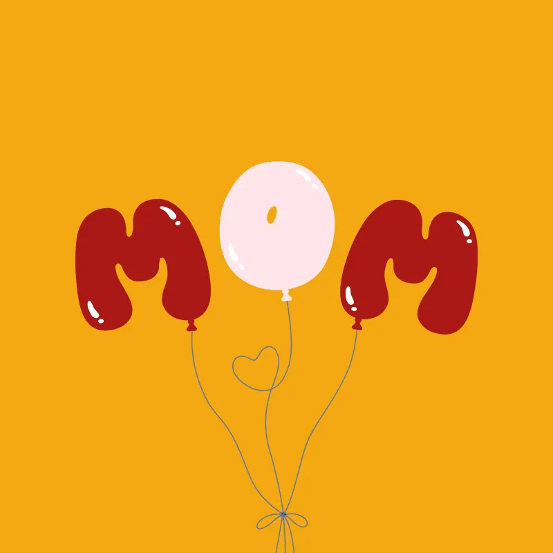 Miss_kokori_blog_maman Illustration avec des ballons en forme de MOM